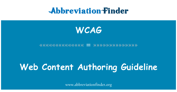 WCAG: Garis Panduan pengarangan kandungan web