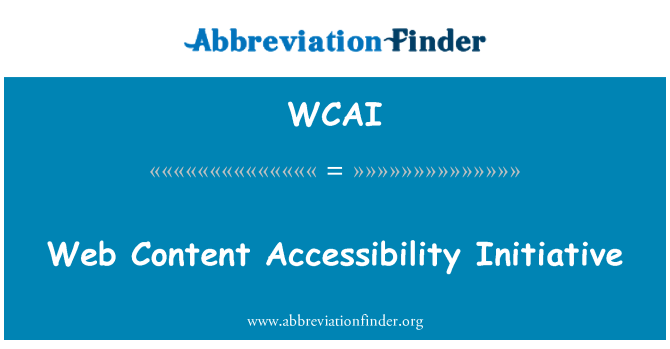 WCAI: Inizjattiva ta ' l-aċċessibilità tal-kontenut tal-web