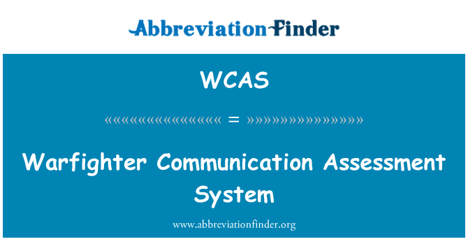 WCAS: System oceny komunikacji Warfighter