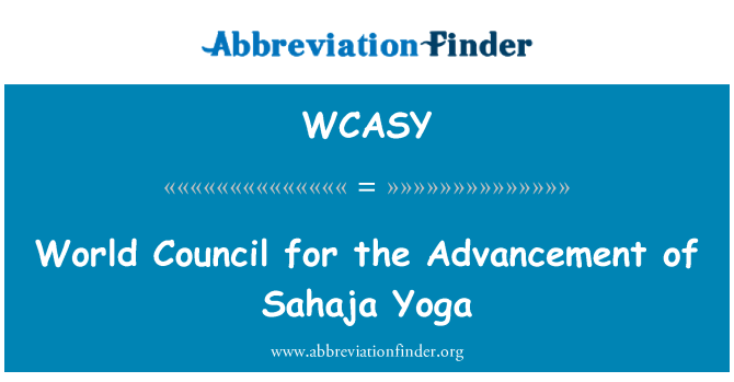 WCASY: World Council Sahaja Yoga etenemiseen