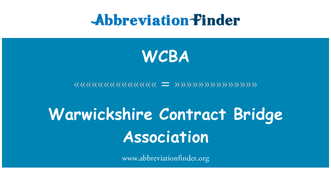 WCBA: Warwickshire Contract Bridge Association