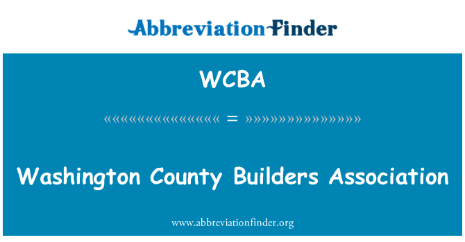 WCBA: Associació de constructors del Comtat de Washington