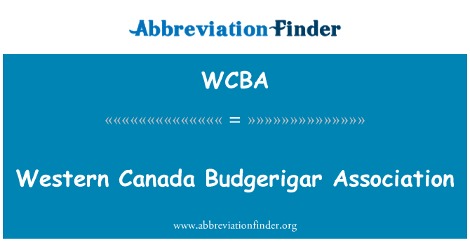 WCBA: Cymdeithas Budgerigar gorllewinol Canada