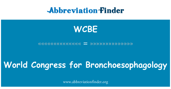WCBE: Svetovni kongres za Bronchoesophagology