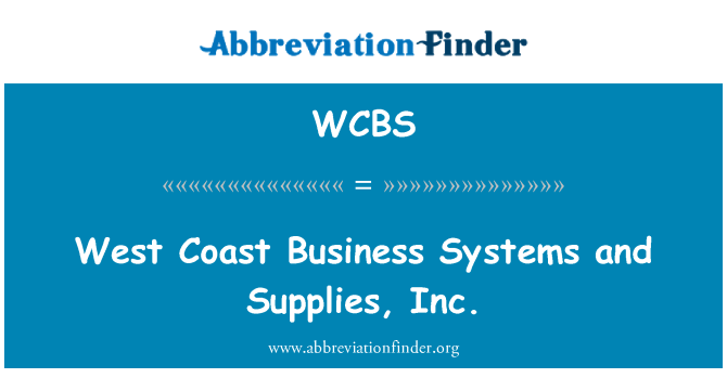 WCBS: Is-sistemi tan-negozju tal-kosta tal-Punent u provvisti, Inc.