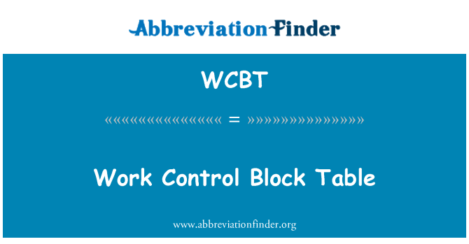 WCBT: Tabla de bloque de Control de obra
