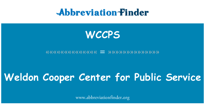 WCCPS: Weldon Cooper Center for Public Service