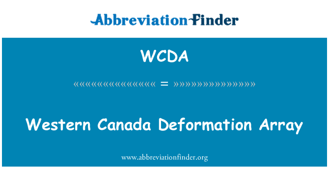 WCDA: Zahodni Kanadi deformacije Array