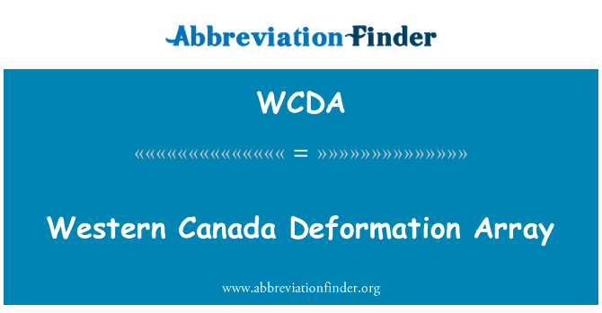 WCDA: Westkanada Verformung Array