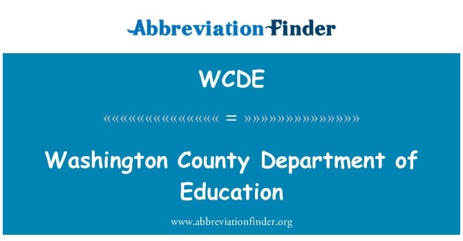 WCDE: วอชิงตันเขตฝ่ายการศึกษา