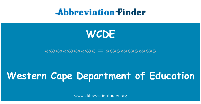 WCDE: Western Cape Departamentul de educaţie