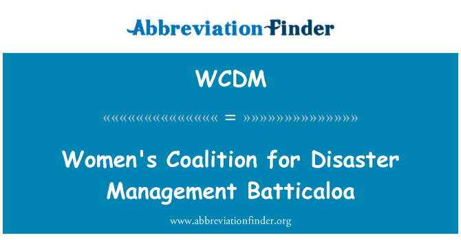 WCDM: Naiste koalitsiooni katastroofi juhtimise Batticaloa