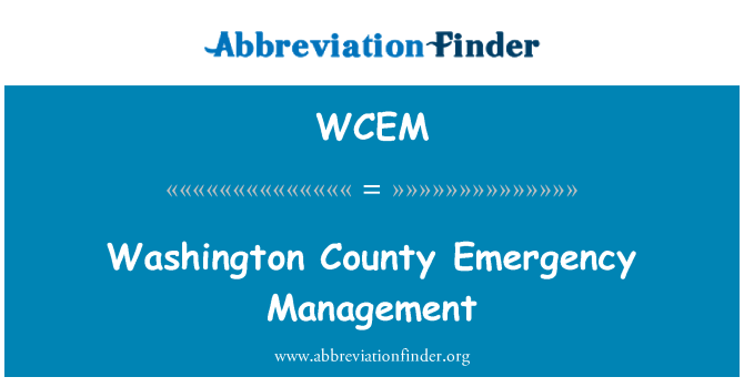 WCEM: Washington County Emergency Management