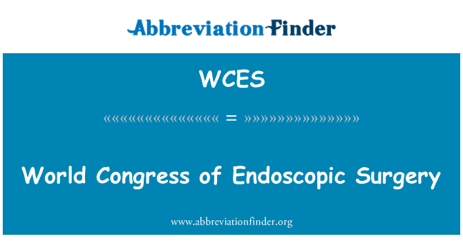 WCES: World Congress of Endoscopic Surgery