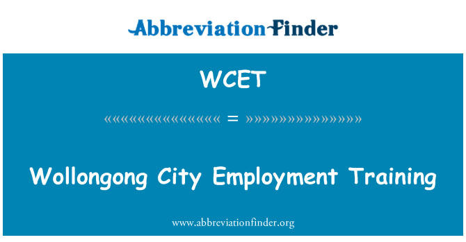WCET: Belt ta ' Wollongong impjieg taħriġ