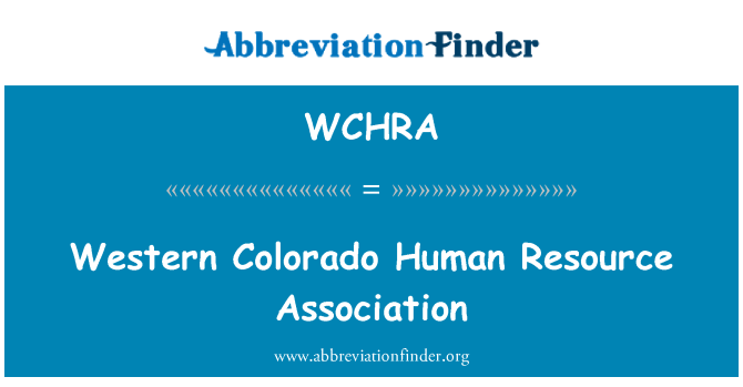 WCHRA: 서 부 콜로라도 인적 자원 협회