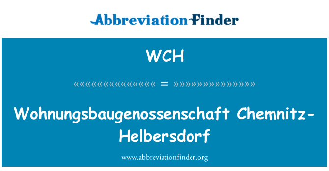 WCH: Wohnungsbaugenossenschaft Chemnitz-Helbersdorf