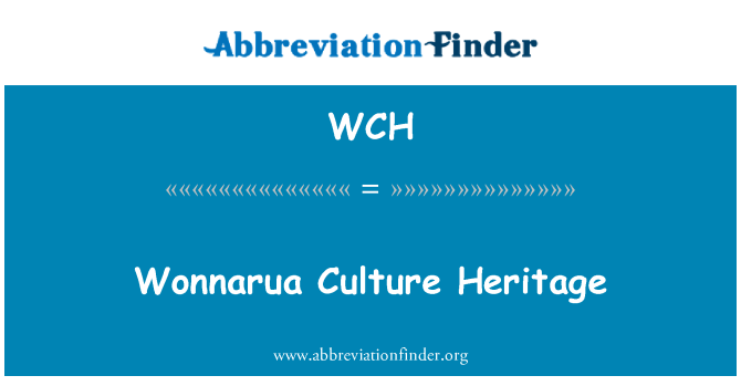 WCH: Wonnarua kultūros paveldo