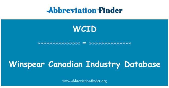 WCID: Winspear canadiske industri Database