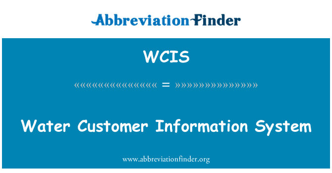 WCIS: Vody zákaznický informační systém