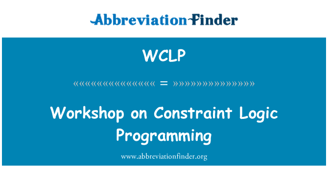 WCLP: 约束逻辑程序设计研讨会