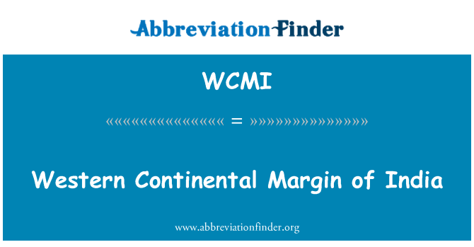 WCMI: Western Continental Margin of India