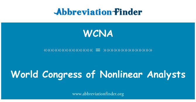 WCNA: अरेखीय विश्लेषकों के वर्ल्ड कांग्रेस