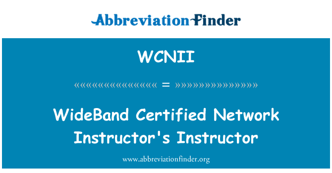 WCNII: Breitband-Netzwerk Tauchlehrer Instructor zertifiziert