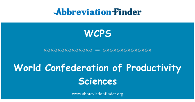 WCPS: World Confederation of Productivity Sciences