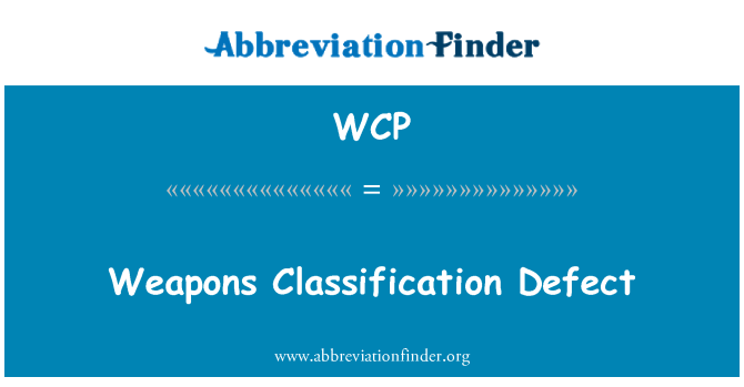 WCP: Difetto di classificazione armi