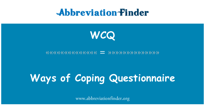 WCQ: Modi di questionario Coping