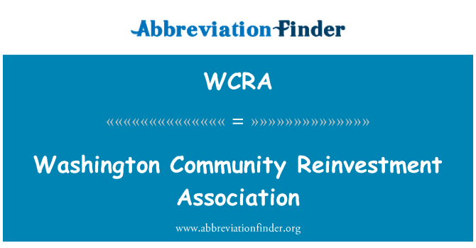 WCRA: Cymdeithas ailfuddsoddi cymunedol Washington