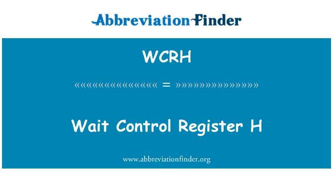 WCRH: Stenna sakemm il-kontroll reġistru H