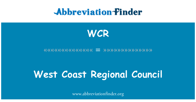 WCR: Coasta de vest a Consiliului Regional