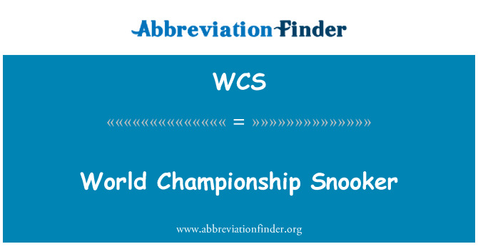 WCS: Dinji tal-Snooker