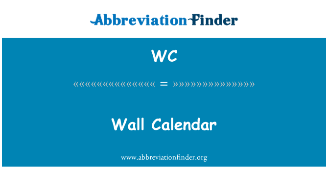WC: Calendario da parete