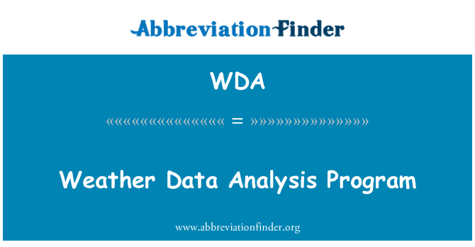 WDA: मौसम डेटा विश्लेषण प्रोग्राम