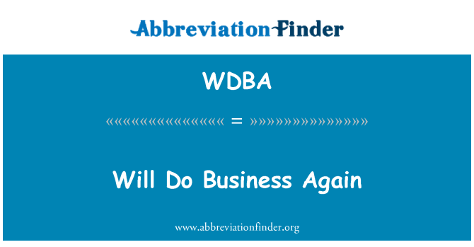 WDBA: 再びビジネスを行う
