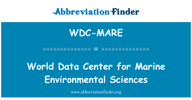 WDC-MARE: 海洋環境科學世界資料中心