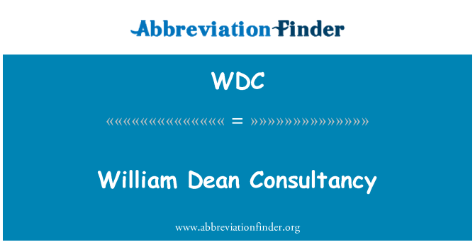 WDC: William Dean ymgynghoriaeth