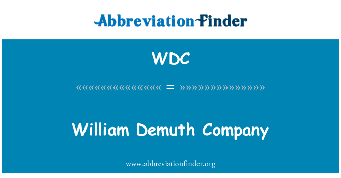 WDC: William Demuth empresa