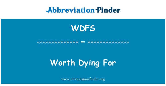 WDFS: Vredno umreti