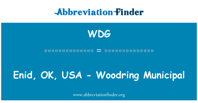 WDG: Enid, OK, Amerikai Egyesült Államok - Woodring Municipal