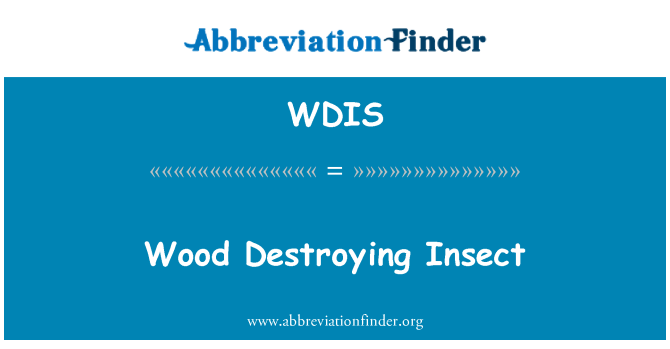 WDIS: Hout vernietigen Insect