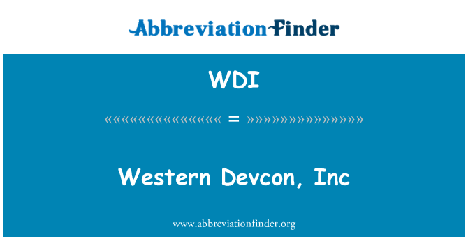 WDI: ウエスタン Devcon 株式会社