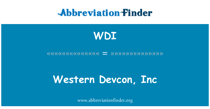 WDI: Δυτική Devcon, Inc
