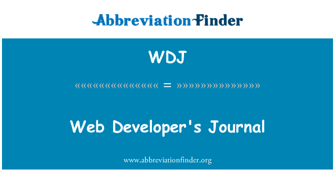 WDJ: Web Developer's Journal