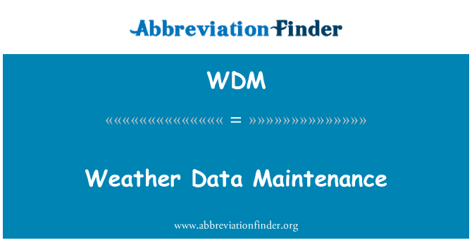 WDM: Maintenance des données météo