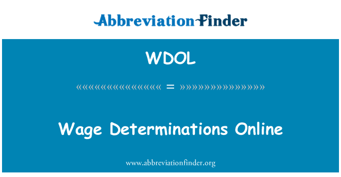 WDOL: मजदूरी Determinations ऑनलाइन
