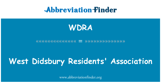 WDRA: Assoċjazzjoni residenti Didsbury tal-Punent